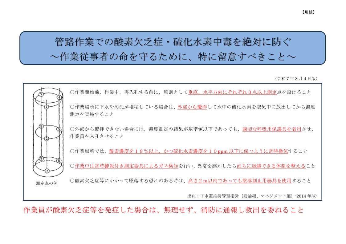管路作業での酸素欠乏症・硫化水素中毒を絶対に防ぐ
